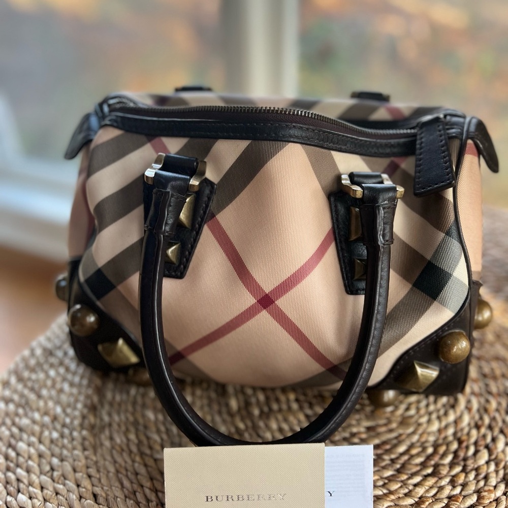 Authentic Burberry Bowling Bag Purse - Picture 9 of 11